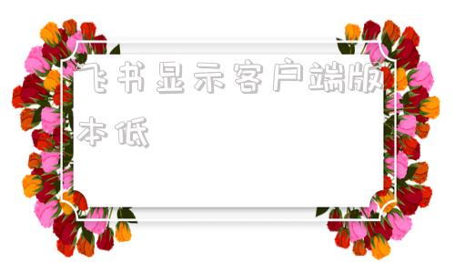 飞书显示客户端版本低更新游戏显示客户端版本低-第1张图片-太平洋在线下载